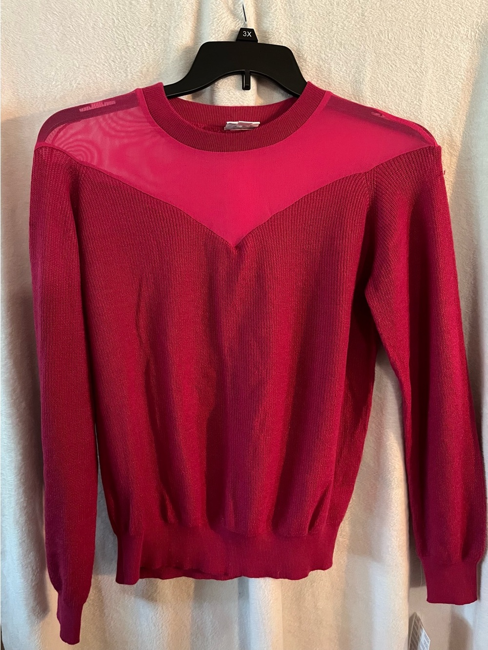 Lularoe Sheer Yoke Pink Sweater